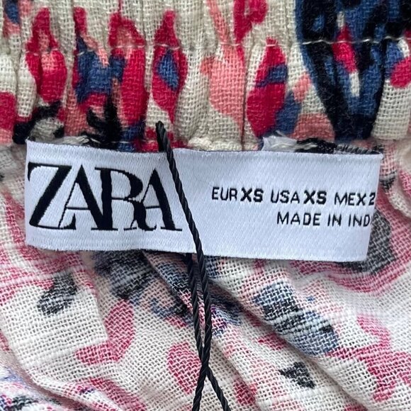 Zara Womens 100% Cotton Floral Paisley Pull On Skirt Size XS Boho Beachy Western - Picture 5 of 6